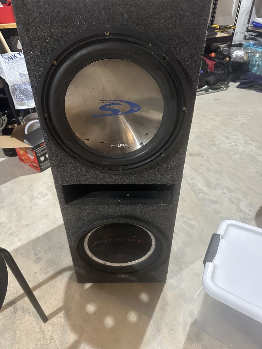 Alpine Type S 12" Subwoofer with Rockford Fosgate Punch P1 10" Sub in Dual Enclosure