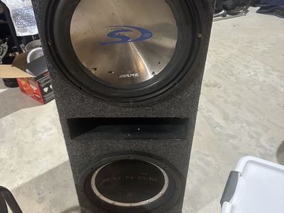 Alpine Type S 12" Subwoofer with Rockford Fosgate Punch P1 10" Sub in Dual Enclosure