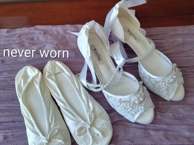 Wedding Shoes & Slippers, white, pearl, ivory