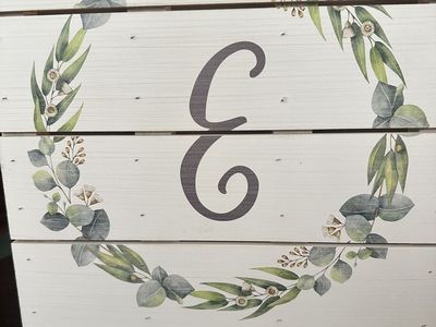 Hobby Lobby Wood Pallet Wall Sign Letter E Eucalyptus Wreath Decor 12x12