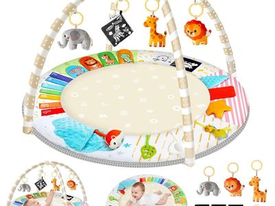 NEW Tummy Time Mat - Comfortable Baby Floor Play Mat Activity Gym for 0-3-6-18 Months, 6 Developmental Zones