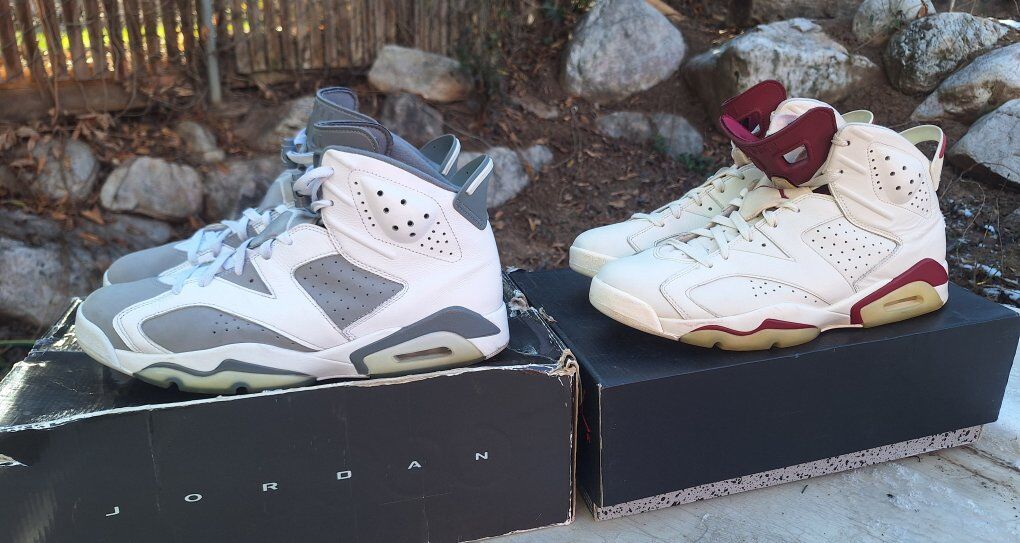 2 nice pairs of Mens Air Jordan 6 Retro Sz 12