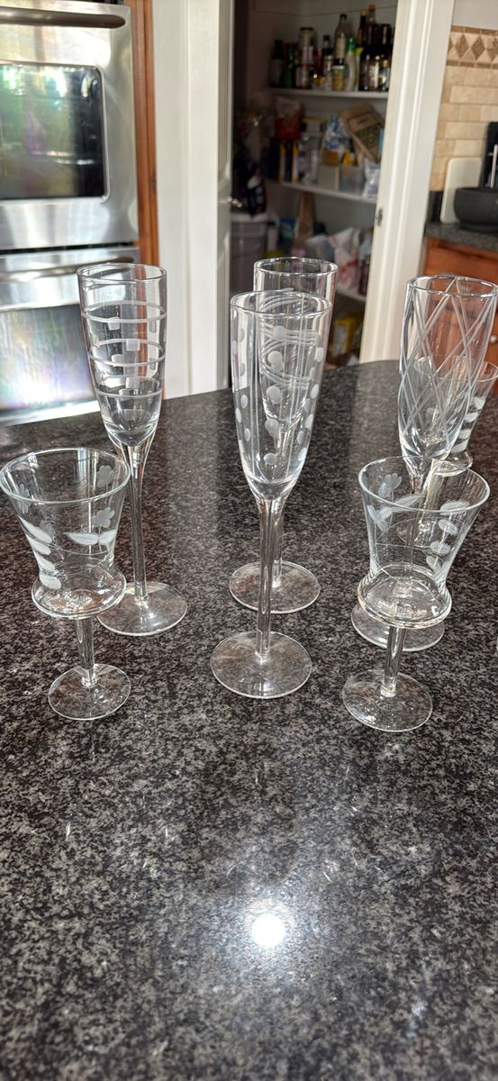 Champagne Glasses, And Wine Glasses