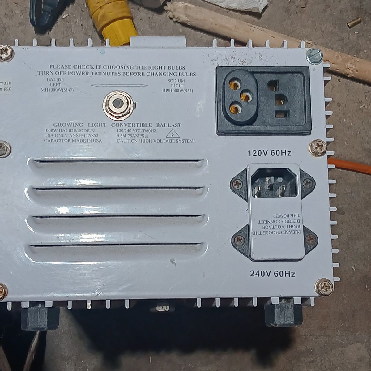 1000W Halide/Sodium Convertible Ballast 120/240V 60Hz - USA ONLY