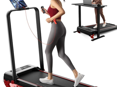 RHYTHM FUN 13% Incline Walking Pad Treadmill with Handles, 6.2MPH, Foldable