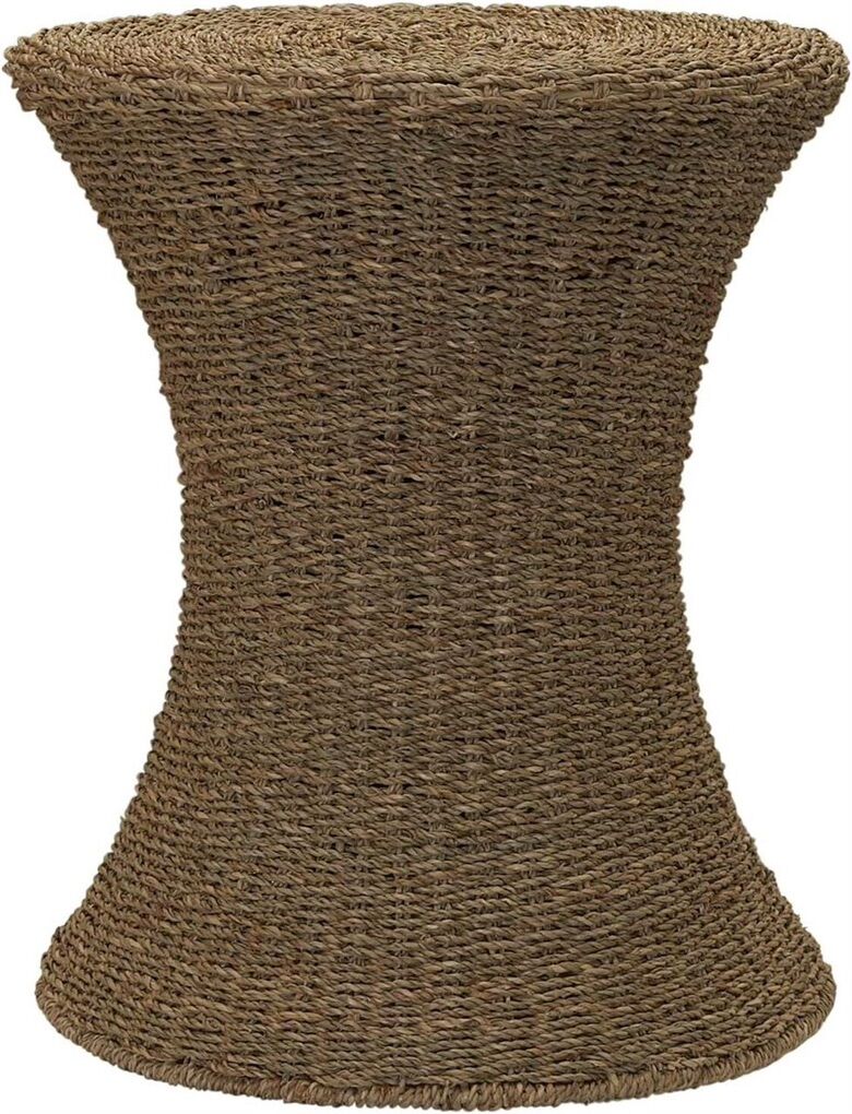 Handwoven Seagrass Wicker Stool, Natural