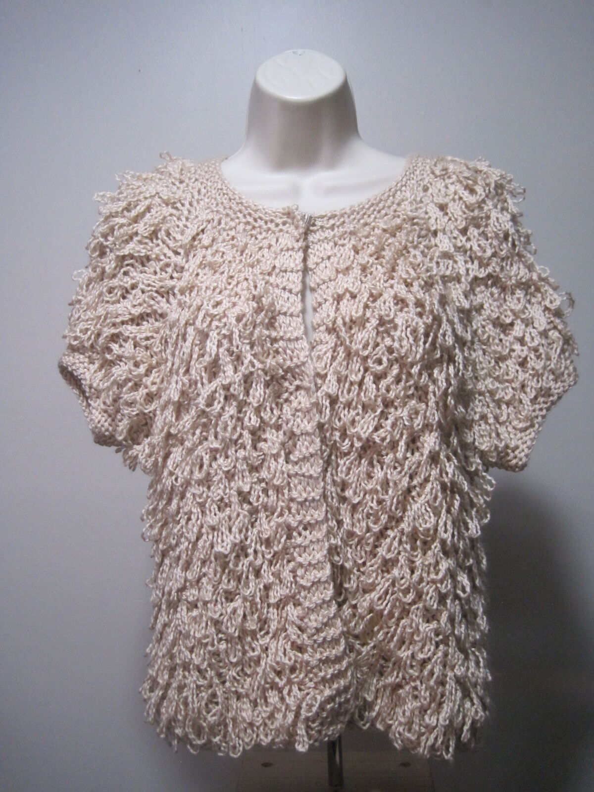 American Rag CIE Peach Blush Pasadena Boho Knit Carpet Sweater Vest Size Large