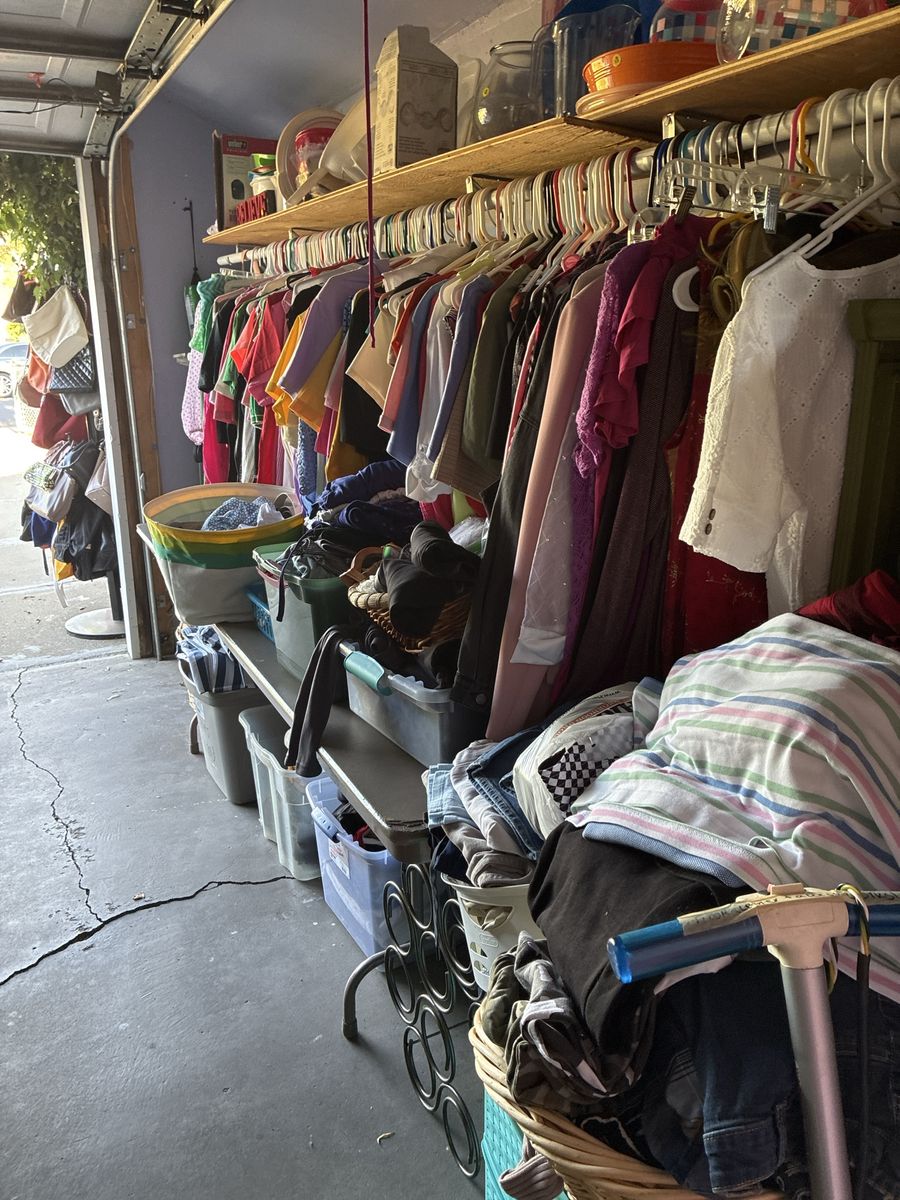 Multi-Item Garage Sale Clothing & Household Goods Lot