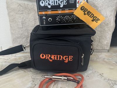 Orange Amplifiers MT-20H Micro Dark 20-Watt Guitar Head, bag and cable
