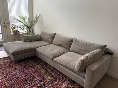 West Elm couch with chase lounge