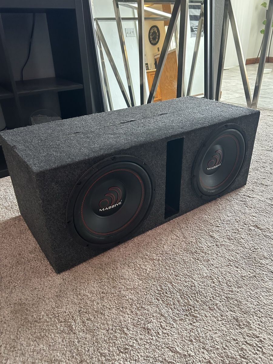 Massive Audio Car Subwoofer Box with Dual 12-inch Subwoofers - Deep Bass Enclosure