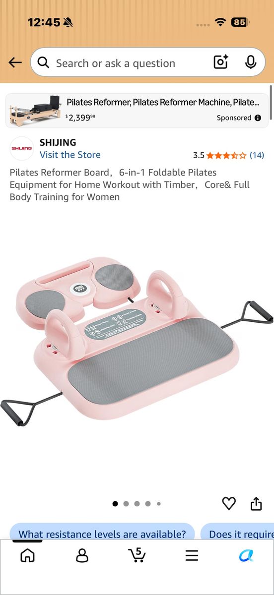 SHIJING Pilates Reformer Board - 6-in-1 Foldable Home Workout Equipment for Core & Full Body Trainings workout board