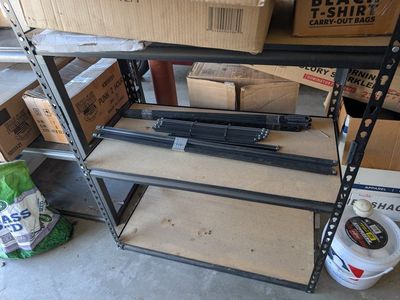 3 shelf Heavy-Duty Metal Shelving Unit with Wood Boards - Garage/Storage Rack