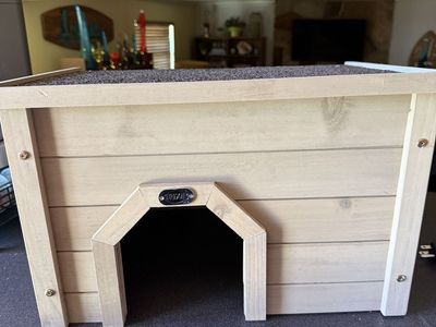 Rabbit Guinea Pig House Shelter Wood 2 Entrances Large Bunny