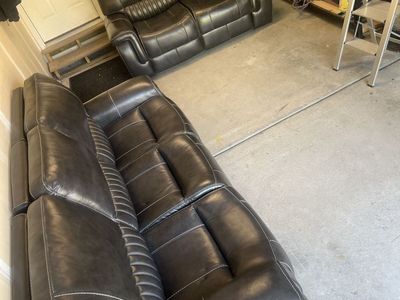 Leather Power Reclining Sofa Set