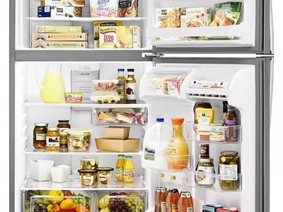 Whirlpool - 33 in. Wide 20.5 cu. ft. Top-Freezer Refrigerator with Frameless Glass Shelves - Monochromatic Stainless Steel