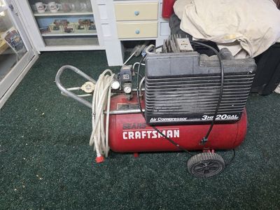 Sears Craftsman 3HP 20-Gallon Portable Air Compressor with Hose and Wheels