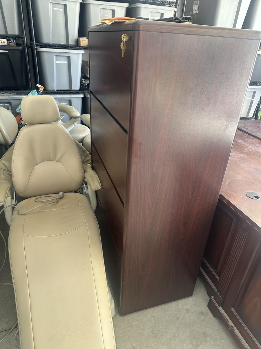 Large wooden filing cabinet