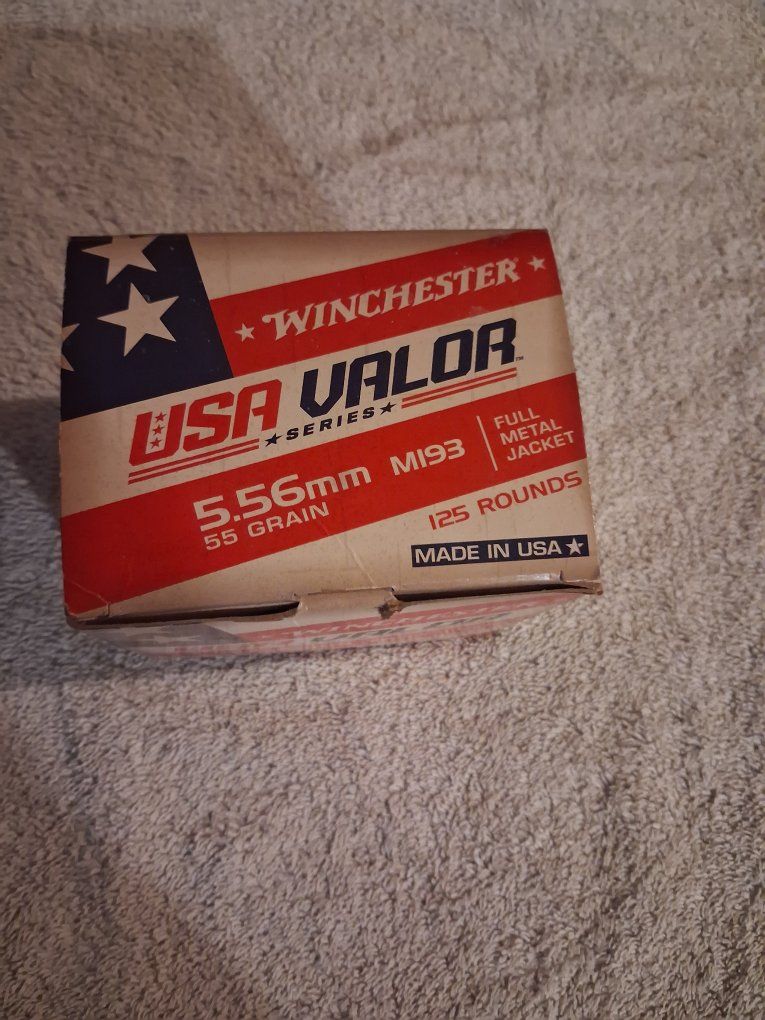 Winchester USA Valor 5.56mm M193 Rifle Ammunition,