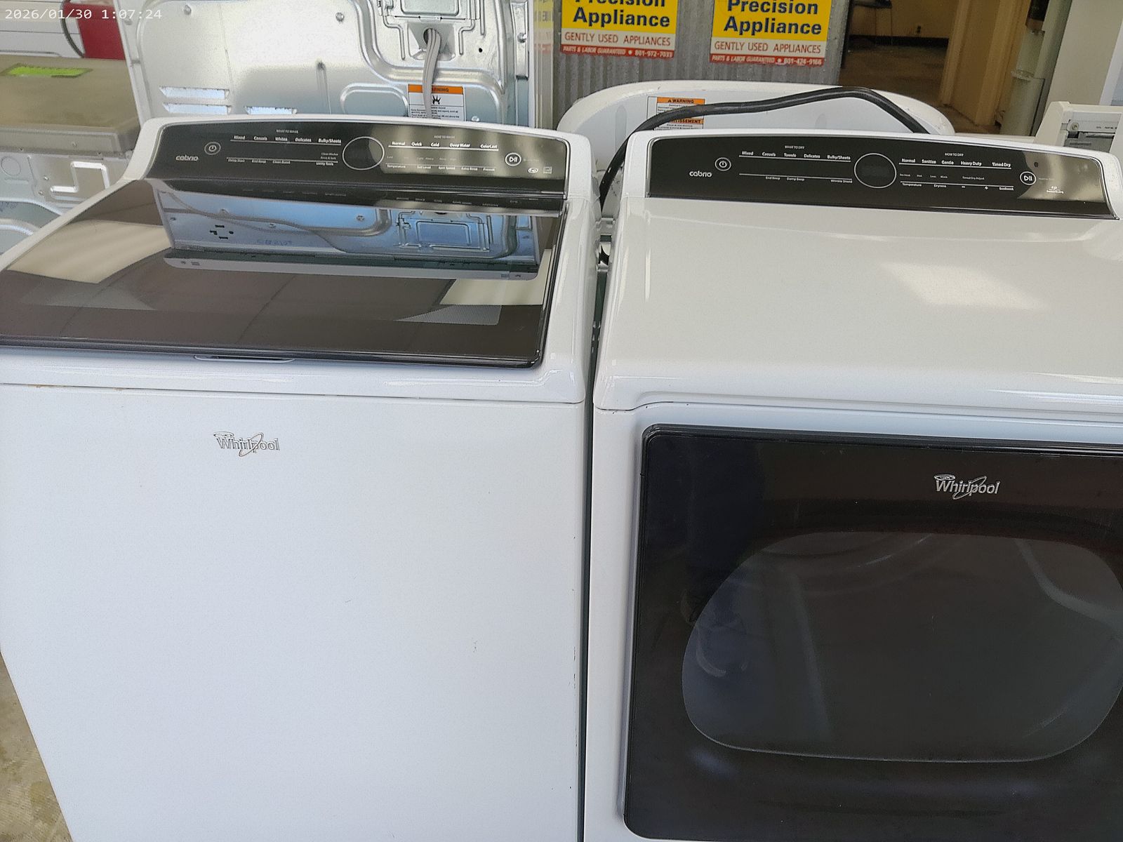 Whirlpool Cabrio Washer and Dryer~90 Day Guarantee~Without Agitator