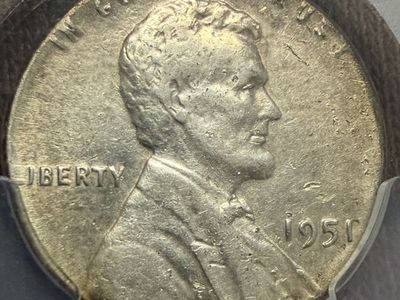 1951 Lincoln cent struck on silver dime planchet