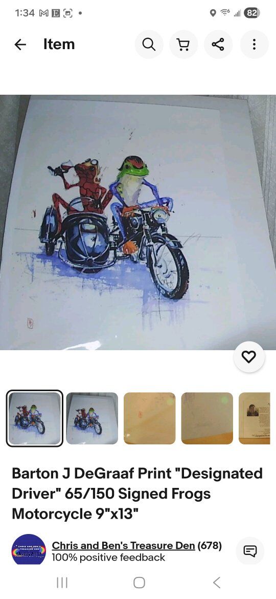 Barton J DeGraaf Frog Painting Signed