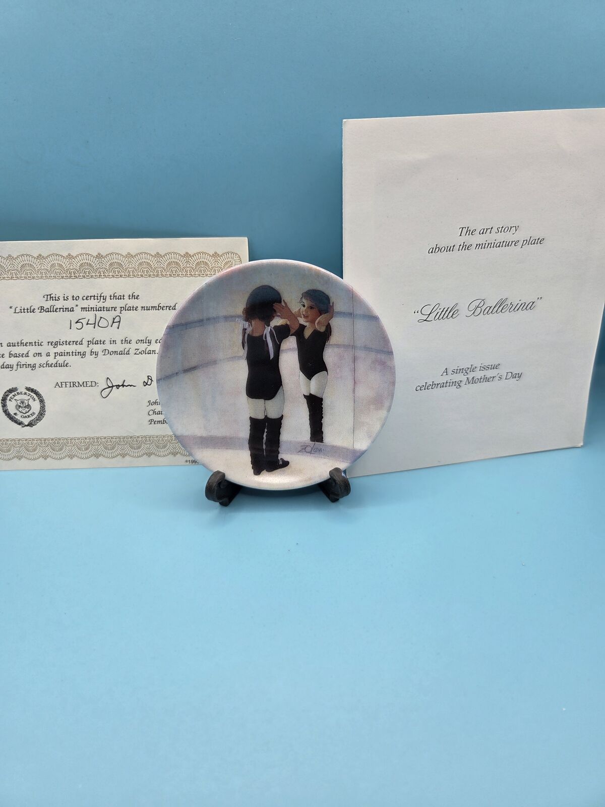 DONALD ZOLAN COLLECTIBLE MINUATURE PLATE LITTLE BALLERINA