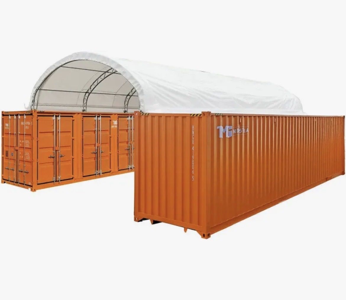 20’x40’ Industrial Storage Container Shelter Tent - New, Unused, Arch Roof Design