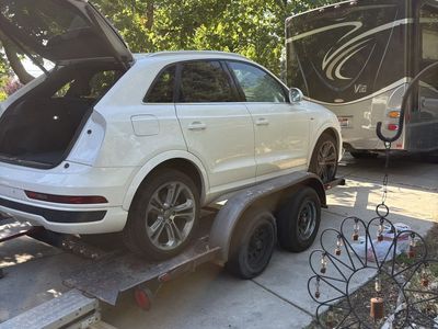 Tandem Car Hauler Utility Trailer with Ramps and Spare Tire