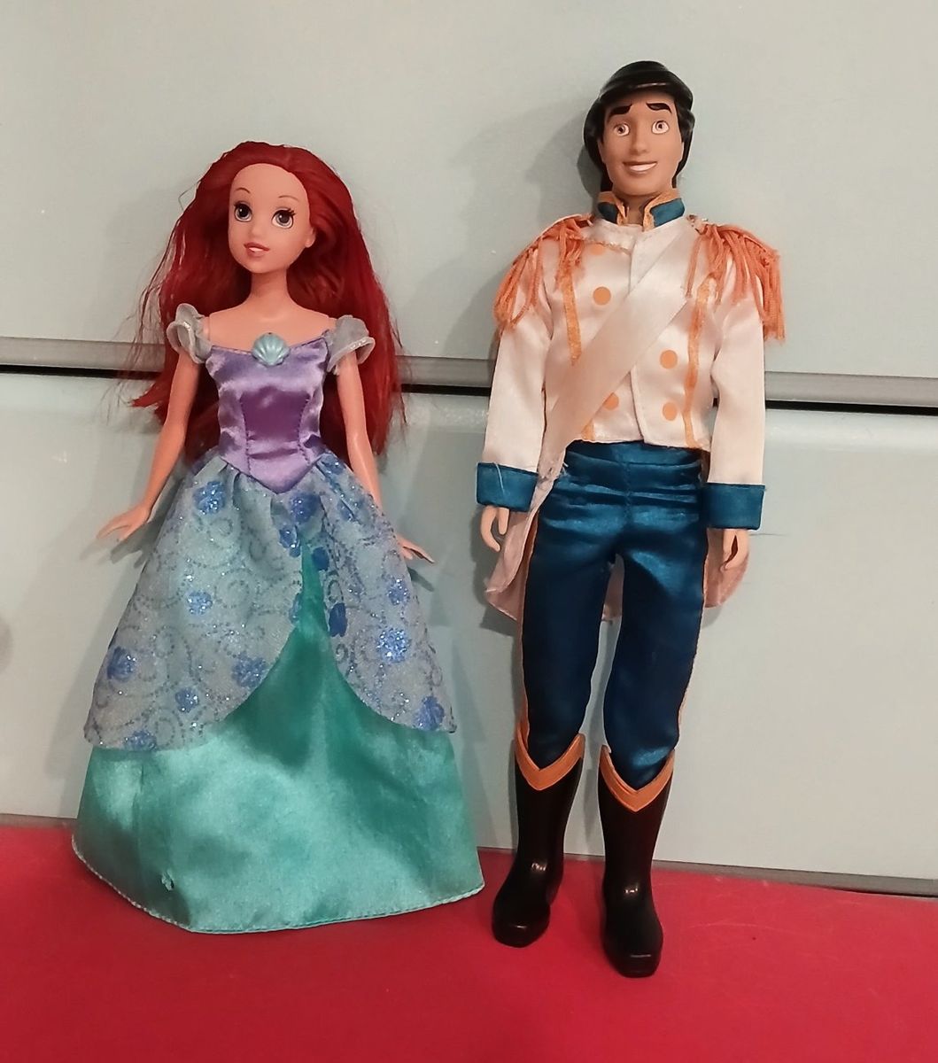 Disney 2009 Sing-Along Ariel doll (tested and works) and a 1991 vintage Tyco Prince Eric doll set selling a beautiful disney the