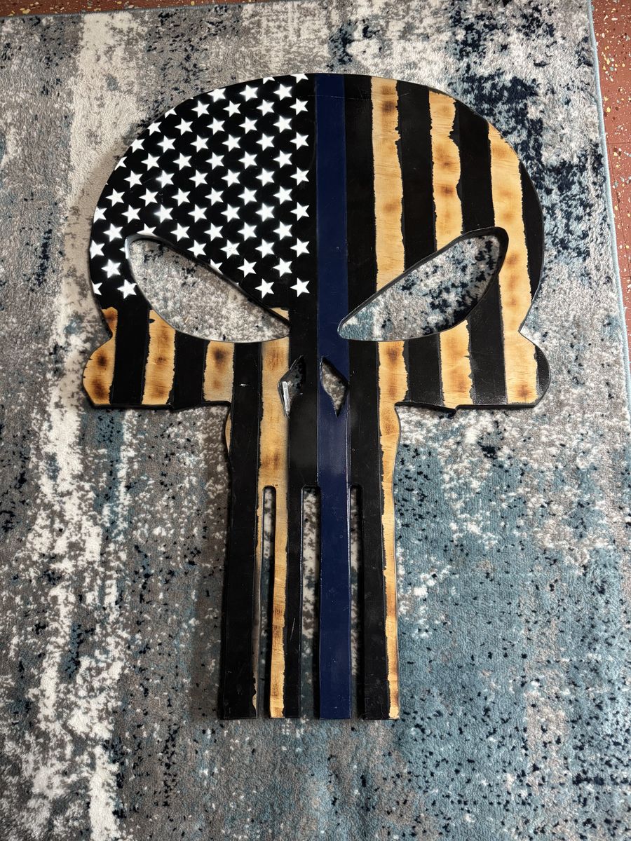thin Blue Line Punnisher Skull