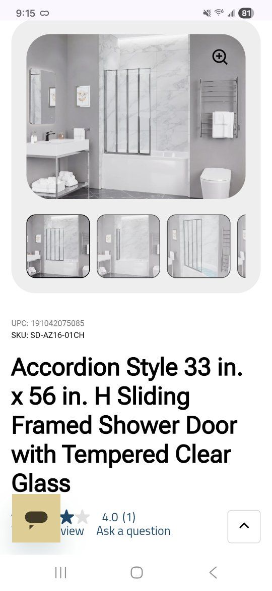 Anzzi accordian shower door