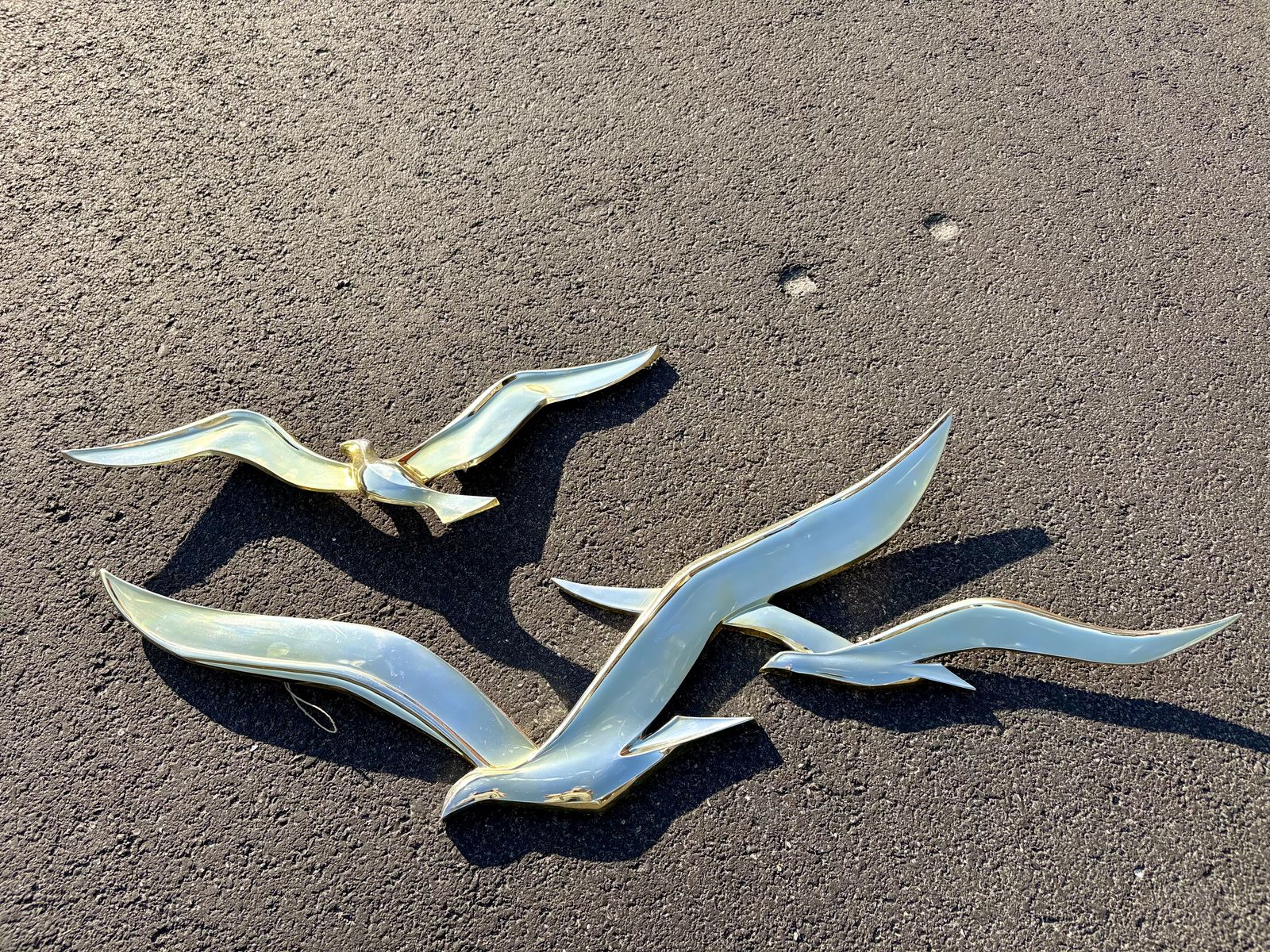 Large Vintage Mid Century Modern seagulls wall art Syroco style, Dart Industries MCM birds, wall hangings