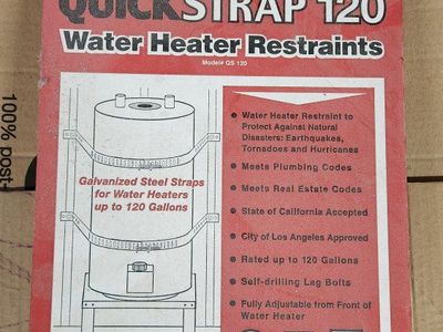 HOLD RITE QuickStrap 120 Water Heater Restraints - Galvanized Steel, Up to 120 Gallons