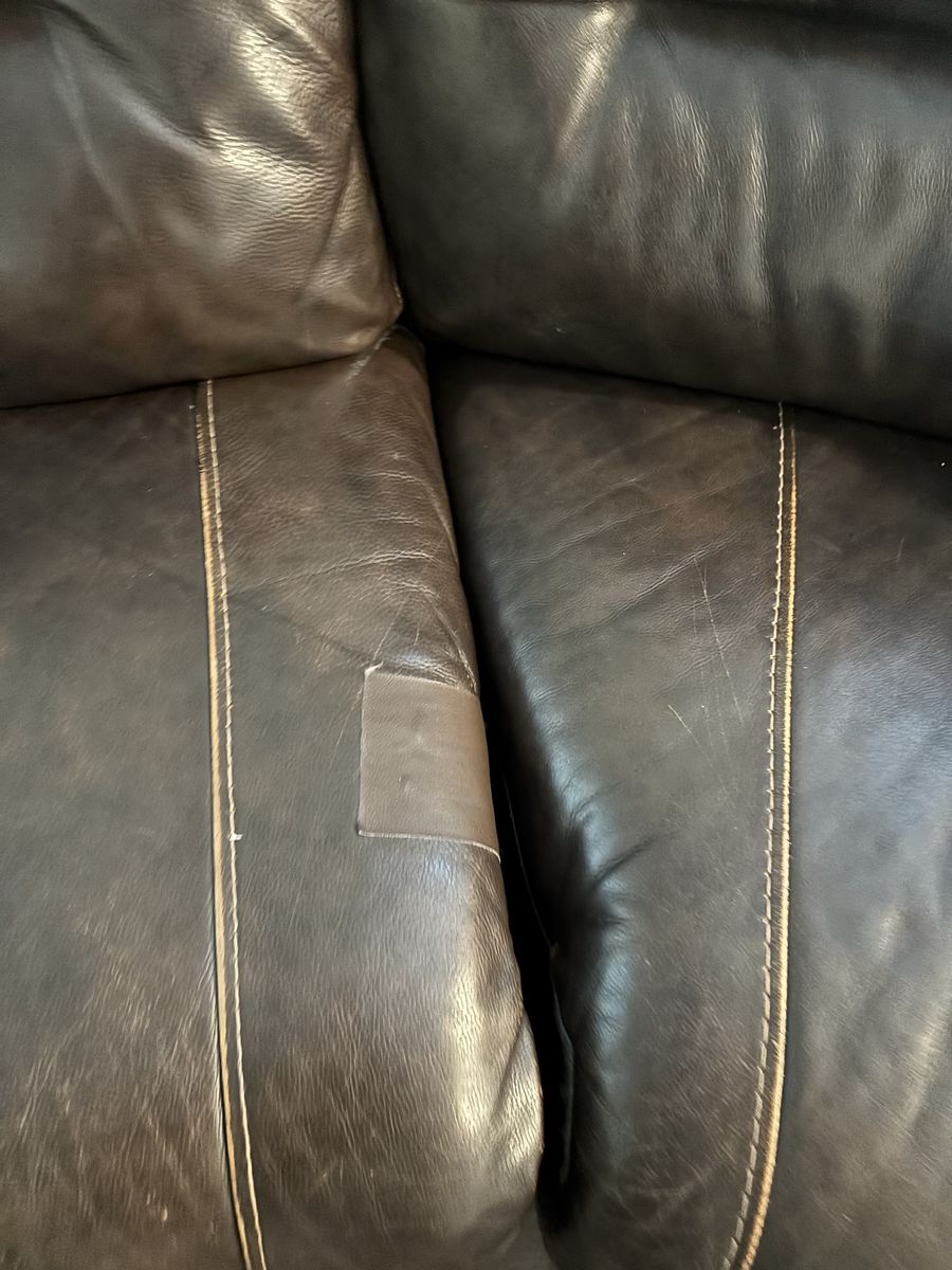 Dark Brown Leather Sectional Sofa with Recliners - Used Condition