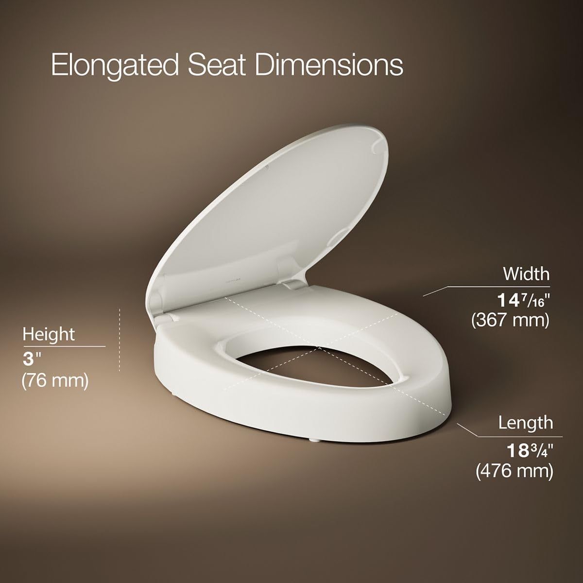 Kohler K-4636-0 Elongated Toilet Seat with Quiet-Close Lid - White