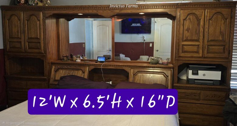 King Size Bookcase/dresser/headboard