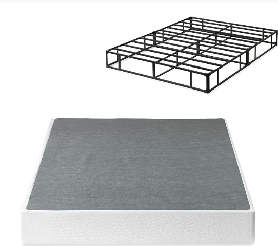 Zinus 9 Inch Metal Smart Box Spring with Quick Assembly, King Mattress Foundation with Fabric Outer Cover, Strong Metal Frame