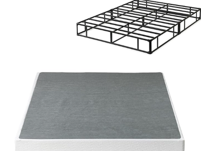 Zinus 9 Inch Metal Smart Box Spring with Quick Assembly, King Mattress Foundation with Fabric Outer Cover, Strong Metal Frame