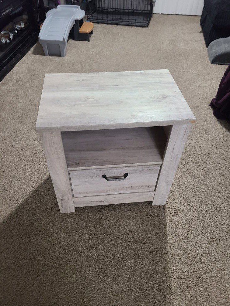 Farmhouse Whitewashed Nightstand