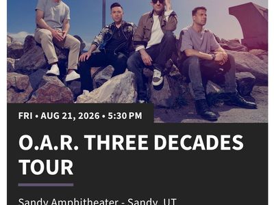 O.A.R. Tickets - 2 GA Lawn Seats - Aug 21, Sandy, UT