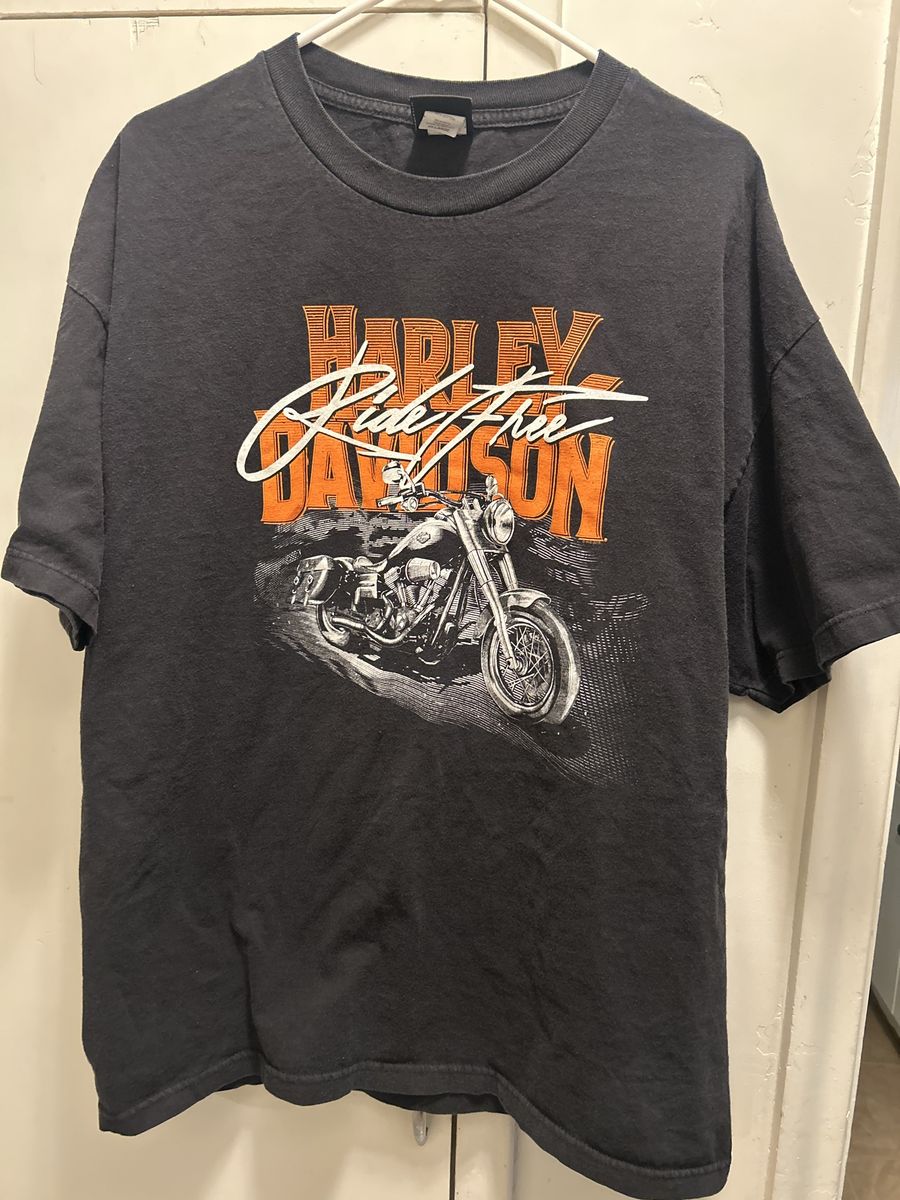 Vintage Harley-Davidson Ride Free T-Shirt 2XL Fort Worth Texas Skeleton Graphic