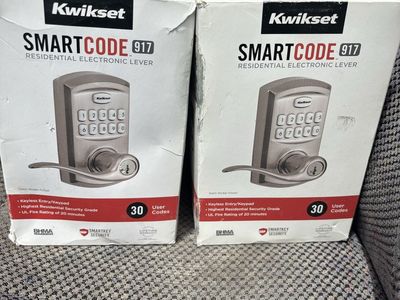 Kwikset SmartCode 917 Residential Electronic Lever - Satin Nickel Finish, Keyless Entry/