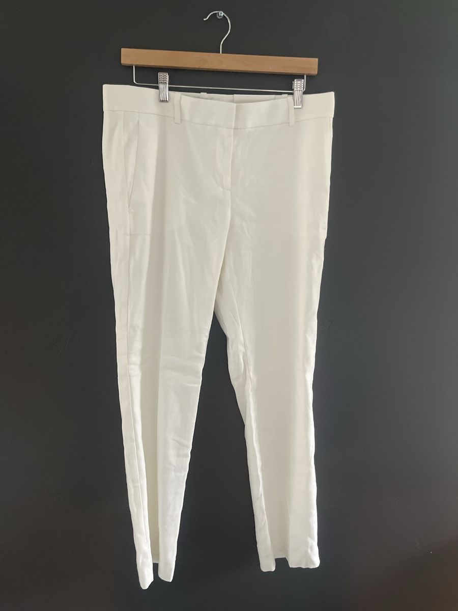 New Ann Taylor -The Straight White Pants - Women's Size 8 Regular, Linen Blend, New with Tags