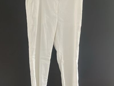 New Ann Taylor -The Straight White Pants - Women's Size 8 Regular, Linen Blend, New with Tags