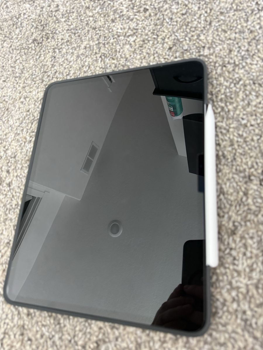 iPad Pro 13” M5 256GB W/ Apple Pencil Pro, Logitech combo touch case, zagg screen protector