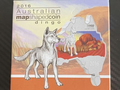 2016 Australian Map-Shaped Silver Coin – Dingo (1 oz .999 Silver)