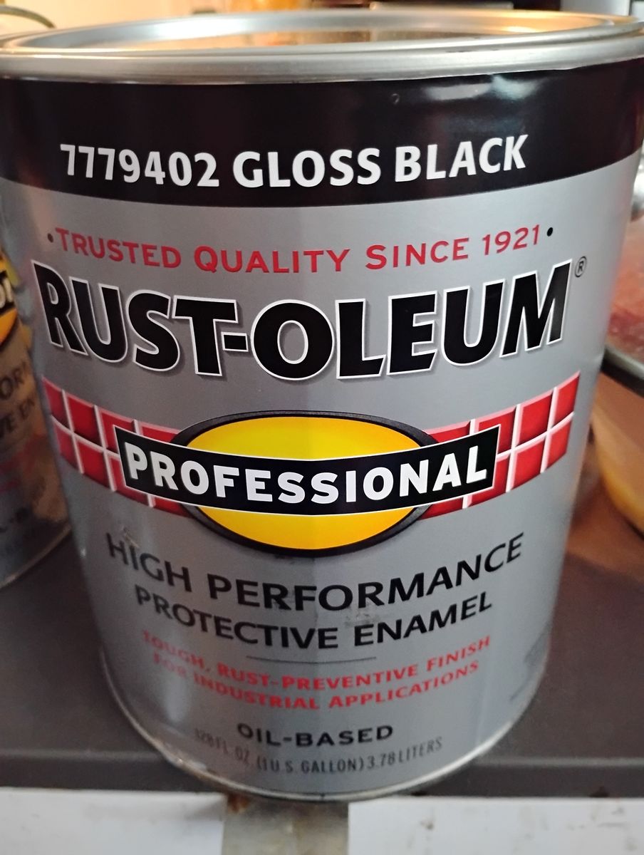 Brand new gloss black Rust-Oleum gallon paint 