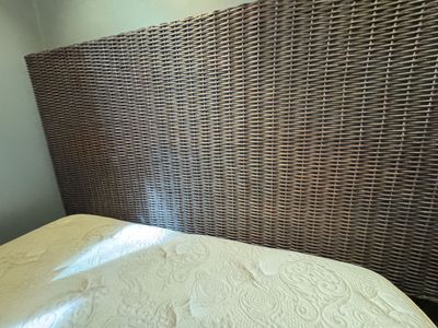 Queen/Full Headboard Walnut stain rattan