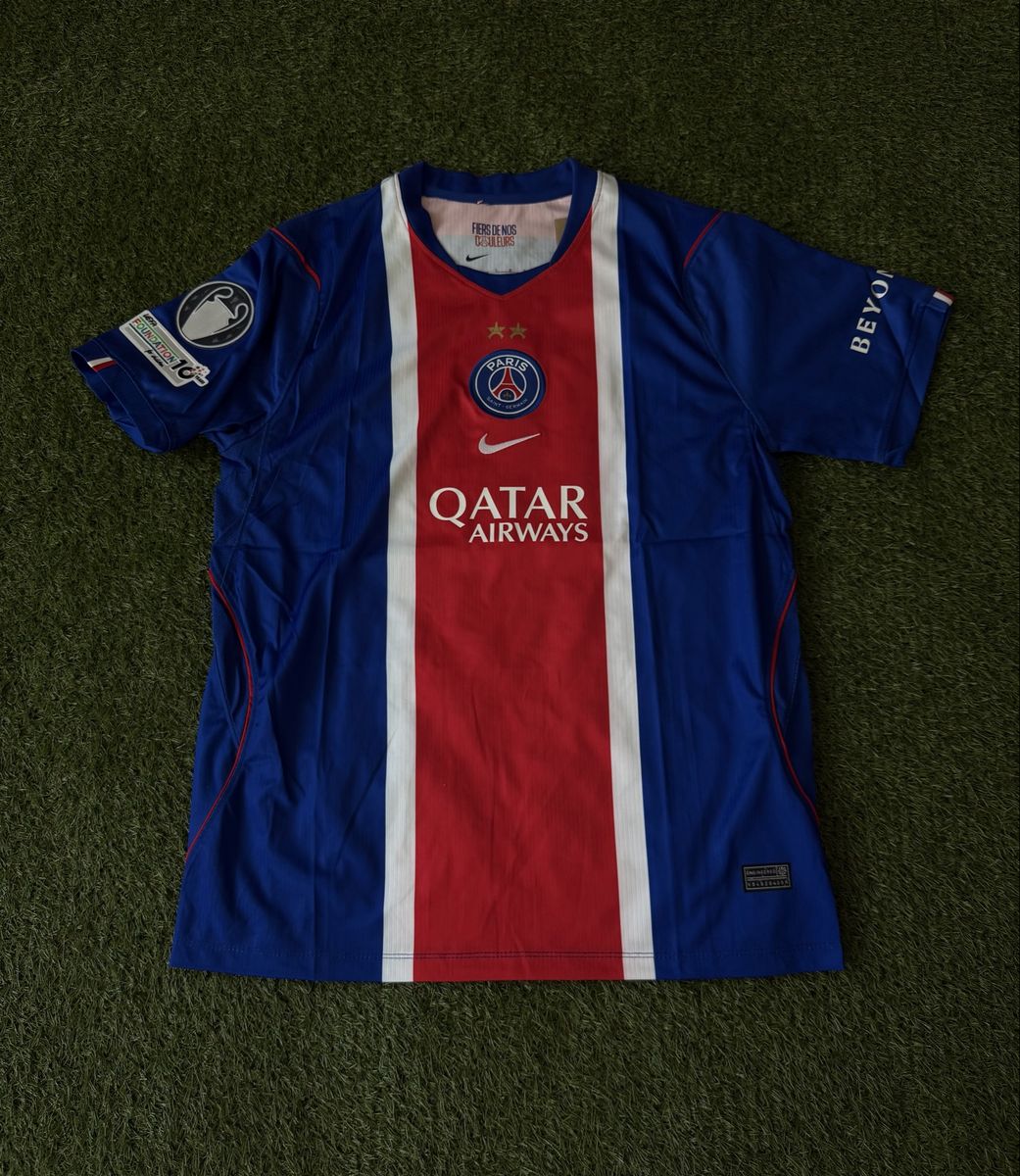 PSG O.DEMBÉLÉ #10 Soccer Jersey - Blue/Red/White - Size L - Qatar Airways Sponsored